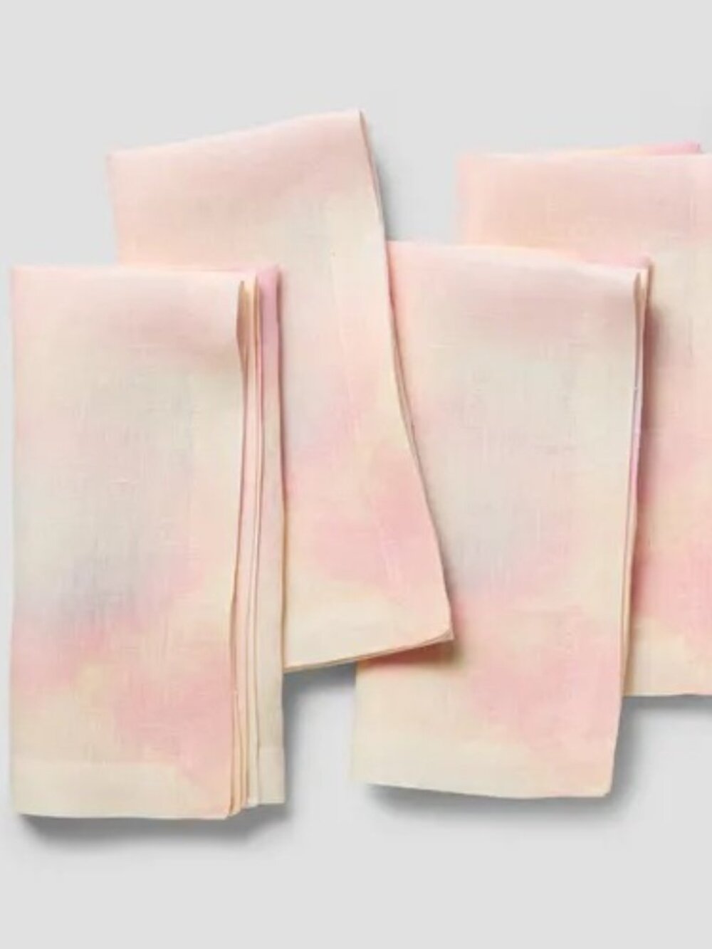 Sur la Table Solstice Watercolor Pink Linen Napkins - Set of 4 - New